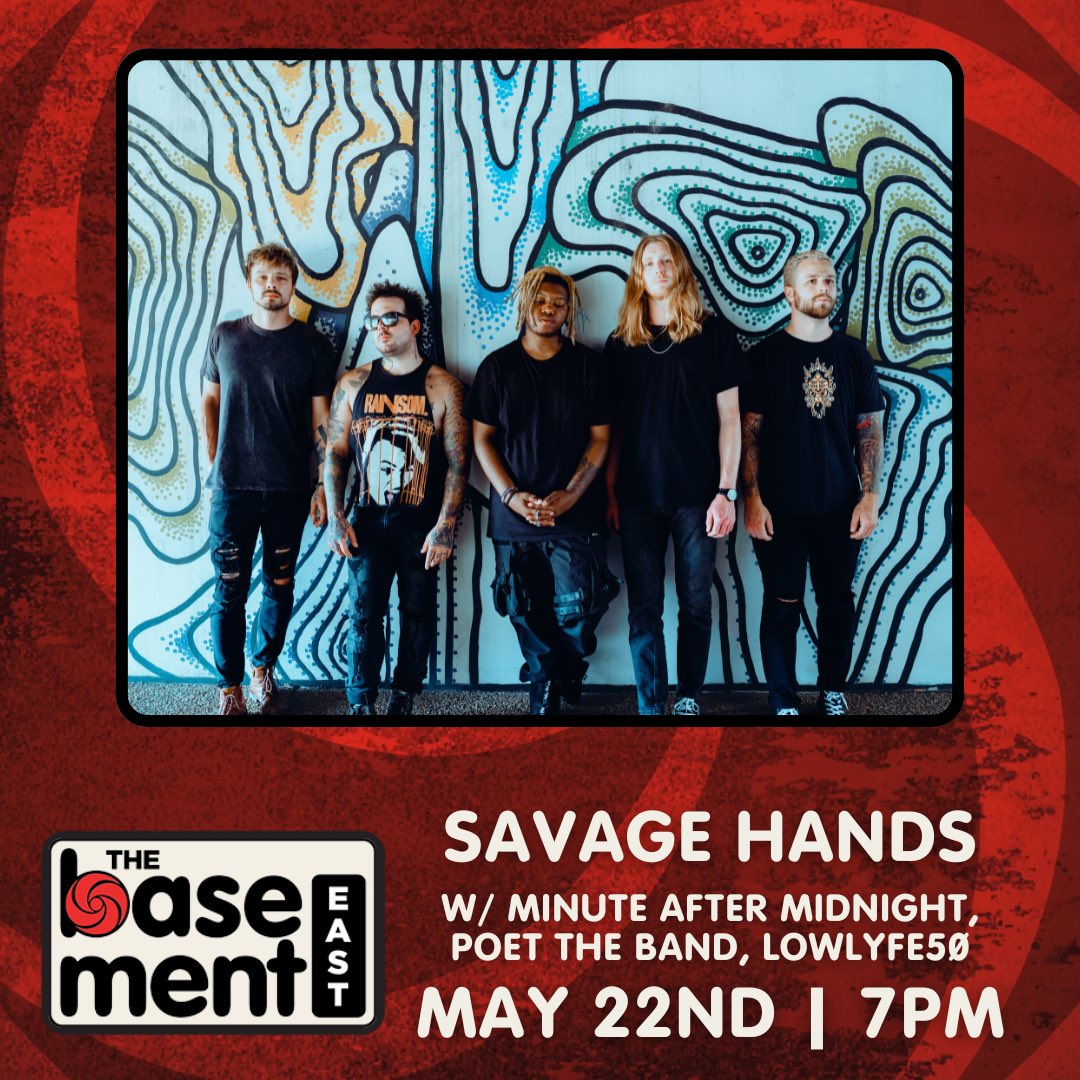 SAVAGE HANDS (@savagehandsband) on Twitter photo NASHVILLE WE ARE HITTING A HEADLINER DIRECTLY AT THE END OF TOUR W OUR VERY SPECIAL GUESTS IN <a href="/poettheband/">POET The Band</a> <a href="/MinuteAfter12AM/">MinuteAfterMidnight</a> and LOWLYFE50
Tickets are available 👇🏼
ticketweb.com/event/savage-h… NASHVILLE WE ARE HITTING A HEADLINER DIRECTLY AT THE END OF TOUR W OUR VERY SPECIAL GUESTS IN <a href="/poettheband/">POET The Band</a> <a href="/MinuteAfter12AM/">MinuteAfterMidnight</a> and LOWLYFE50
Tickets are available 👇🏼
ticketweb.com/event/savage-h…