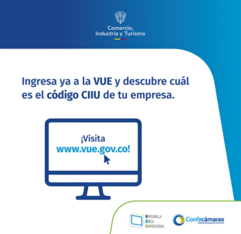Cámara de Comercio de Manizales por Caldas (@ccmanizales) on Twitter photo 🔑 ¿Ya identificaste el código #CIIU de tu empresa? Este es indispensable para registrar tus #ActividadesEconómicas en el RUT.
📝 En la #VUE puedes encontrar el código que mejor se ajuste a tu negocio.
🌐 Ingrea ahora aquí: vue.gov.co/tramites-y-con… #TodoEnLaVUE <a href="/Confecamaras/">Confecámaras</a> 🔑 ¿Ya identificaste el código #CIIU de tu empresa? Este es indispensable para registrar tus #ActividadesEconómicas en el RUT.
📝 En la #VUE puedes encontrar el código que mejor se ajuste a tu negocio.
🌐 Ingrea ahora aquí: vue.gov.co/tramites-y-con… #TodoEnLaVUE <a href="/Confecamaras/">Confecámaras</a>