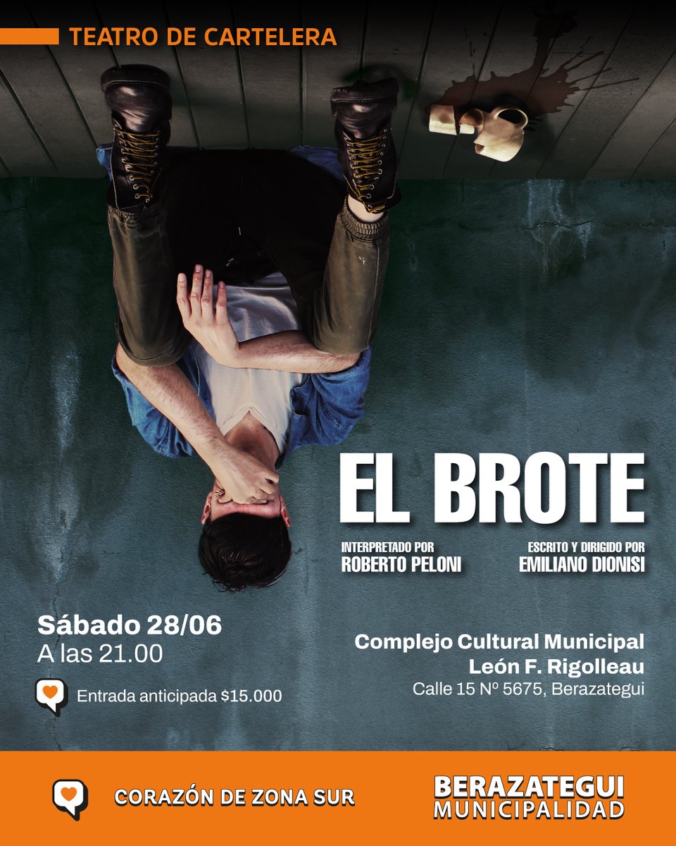 El 28 de junio llega “El brote” de Emiliano Dionisi.

Esta obra de teatro, interpretada por Roberto Peloni, cuenta la historia de un actor al que se le desdibujan los límites entre la ficción y la realidad, por lo que ahora desconfía de los acontecimientos de su propia vida.