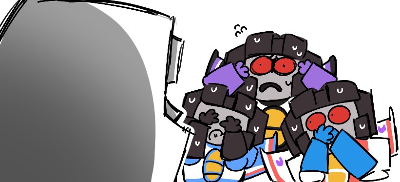 kuro_kuro4467's tweet image. 🙈🙊🙉
#seekers #starscream #Thundercracker #Skywarp #Transformers