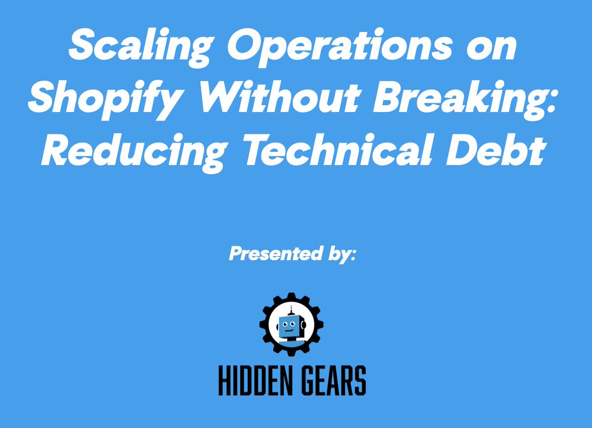 Excited to present on how <a href="/Shopify/">Shopify</a> merchants can avoid technical debt this Friday at <a href="/RebuyEngine/">Rebuy Engine</a>'s Momentum conference in San Diego!