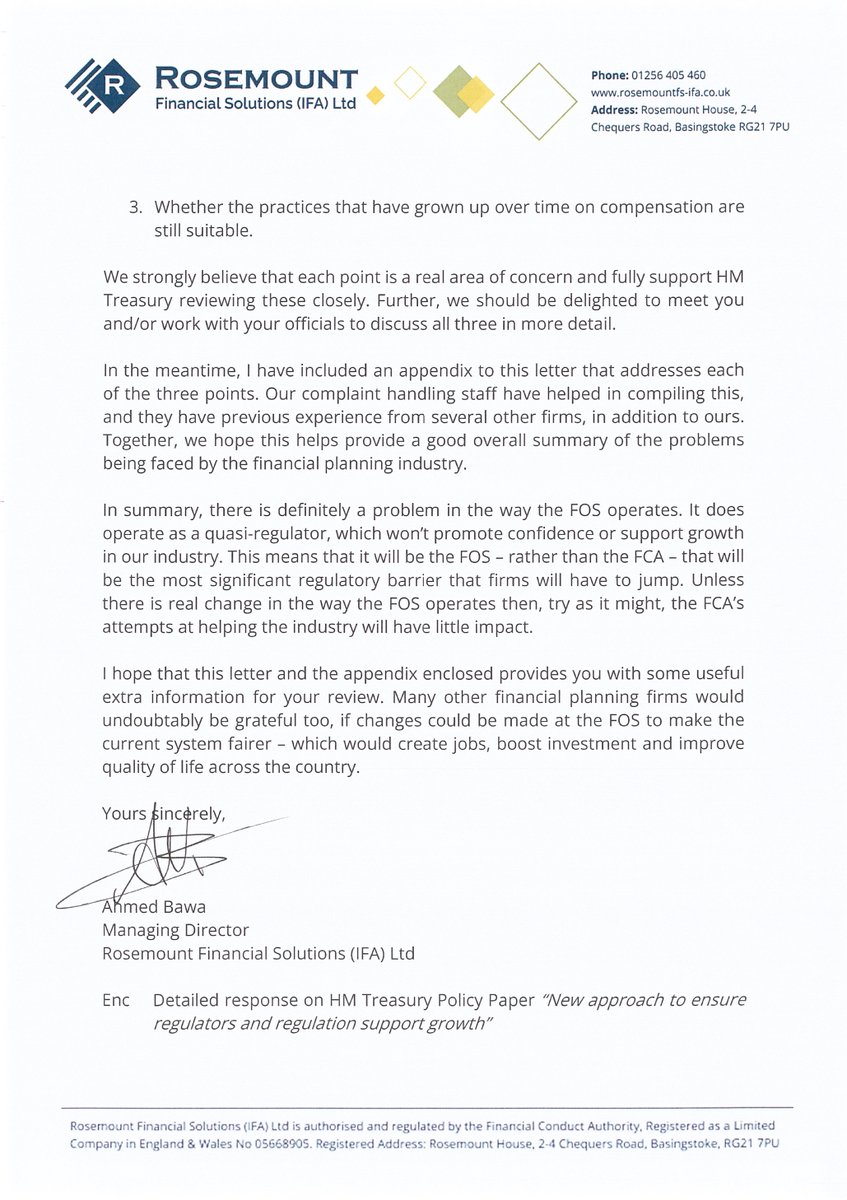 Our CEO, Ahmed Bawa has recently written to Emma Reynolds MP, regarding the new policy paper. 

Ahmed has warned that the Financial Ombudsman Service (FOS) risks damaging confidence in the financial services sector. 

The letter is below.