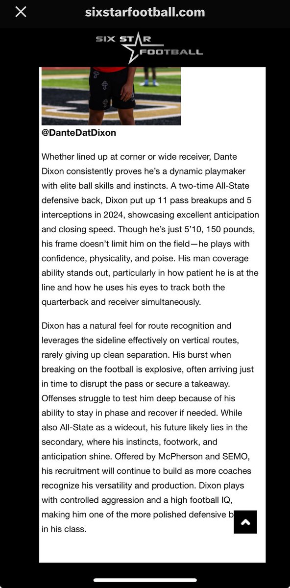 Dante A Dixon (@dantedatdixon) on Twitter photo Thank you <a href="/sixstarfootball/">Six Star Football | PLUS+</a> for the write up!
<a href="/PHTrojansFB/">Park Hill Trojans Football</a> <a href="/CoachAndySims/">Coach Sims</a> <a href="/JPRockMO/">JP Rock</a> <a href="/PrepsKC/">PrepsKC</a> Thank you <a href="/sixstarfootball/">Six Star Football | PLUS+</a> for the write up!
<a href="/PHTrojansFB/">Park Hill Trojans Football</a> <a href="/CoachAndySims/">Coach Sims</a> <a href="/JPRockMO/">JP Rock</a> <a href="/PrepsKC/">PrepsKC</a>