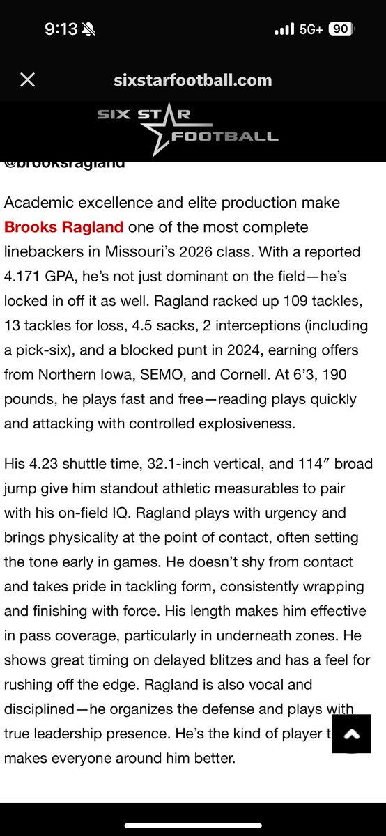 Brooks Ragland (@brooksragland) on Twitter photo Thank you <a href="/sixstarfootball/">Six Star Football | PLUS+</a> for the write up! Weighed in at a strong 207 this morning.
<a href="/6starfootballMO/">Six Star Football | MISSOURI</a> <a href="/JaysRecruit/">LHSJays_Recruits</a> <a href="/CoachFrigon/">Chad Frigon</a> Thank you <a href="/sixstarfootball/">Six Star Football | PLUS+</a> for the write up! Weighed in at a strong 207 this morning.
<a href="/6starfootballMO/">Six Star Football | MISSOURI</a> <a href="/JaysRecruit/">LHSJays_Recruits</a> <a href="/CoachFrigon/">Chad Frigon</a>