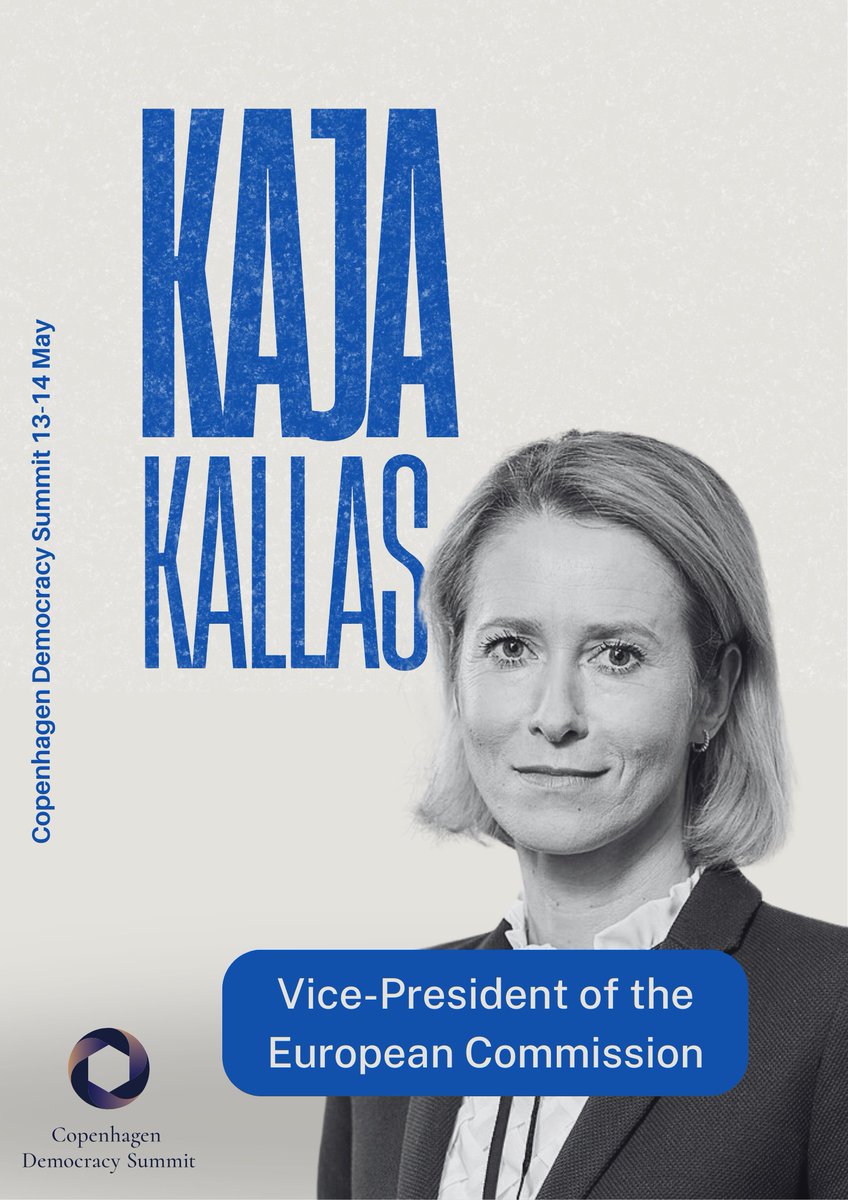 Alliance of Democracies (@aodemocracies) on Twitter photo 🎤Speaker Announcement!
We are pleased to announce that <a href="/kajakallas/">Kaja Kallas</a> EU High Representative for Foreign Affairs and Security Policy, will return as a speaker at Copenhagen Democracy Summit 2025.
She will address strategies for protecting democratic space and security in today's 🎤Speaker Announcement!
We are pleased to announce that <a href="/kajakallas/">Kaja Kallas</a> EU High Representative for Foreign Affairs and Security Policy, will return as a speaker at Copenhagen Democracy Summit 2025.
She will address strategies for protecting democratic space and security in today's