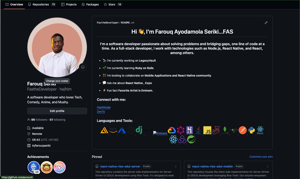 Fasthecr3ator's tweet photo. Open to full-stack web/mobile dev roles, with experience in the React Native ecosystem, Node, Postgres, Firebase...Flexible  to learn new tech if required. Looking for a great team where I can add value and be a part of. I've worked on various startups prior. Check some of my👨‍💻👇 https://t.co/d428cFdUbh