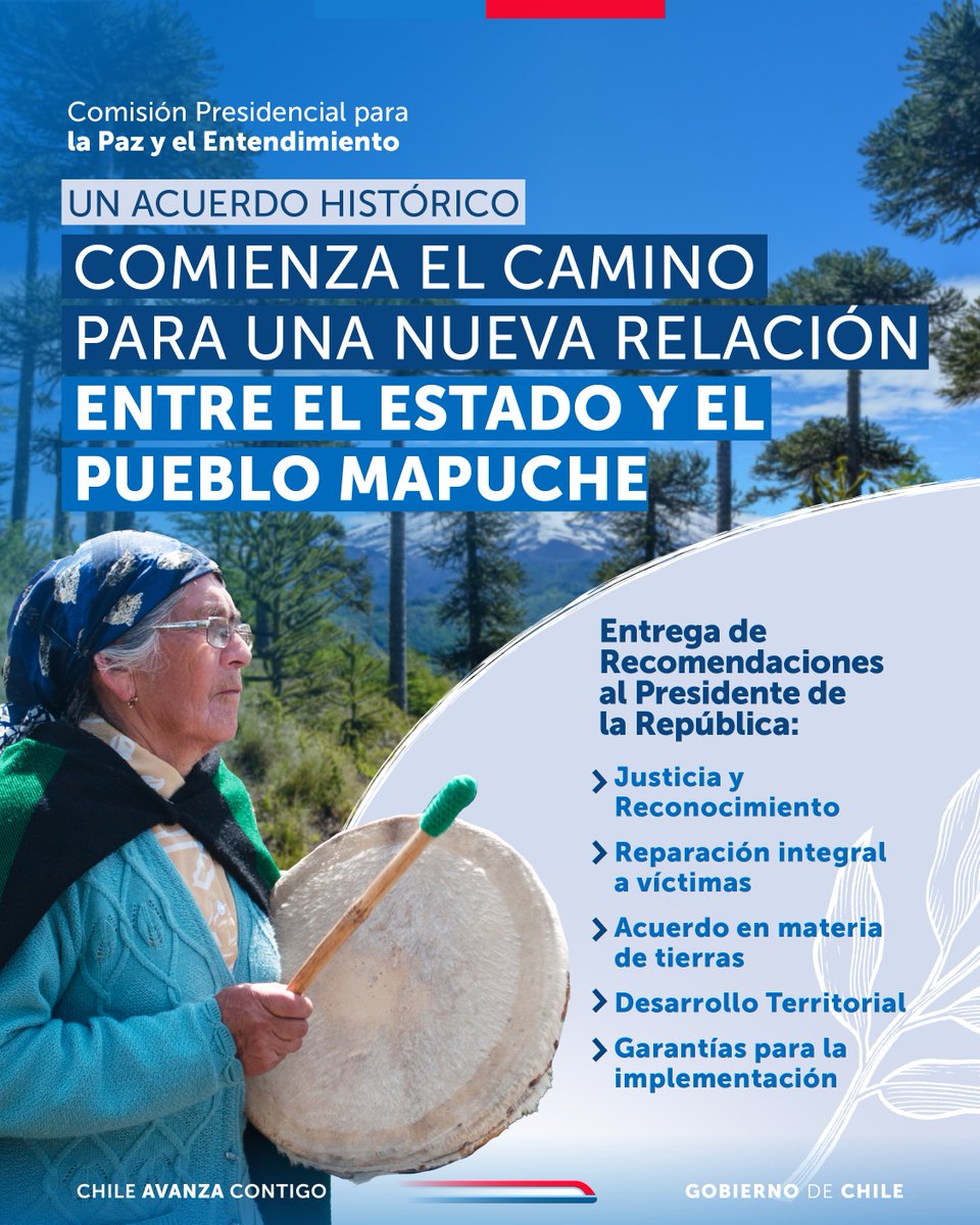 La Comisión para la Paz y el Entendimiento construyó un acuerdo amplio y transversal a partir de encuentros con más de 5 mil personas.
Esta política de Estado propone soluciones para entregar tranquilidad y reconstruir las confianzas en las regiones del sur del país.