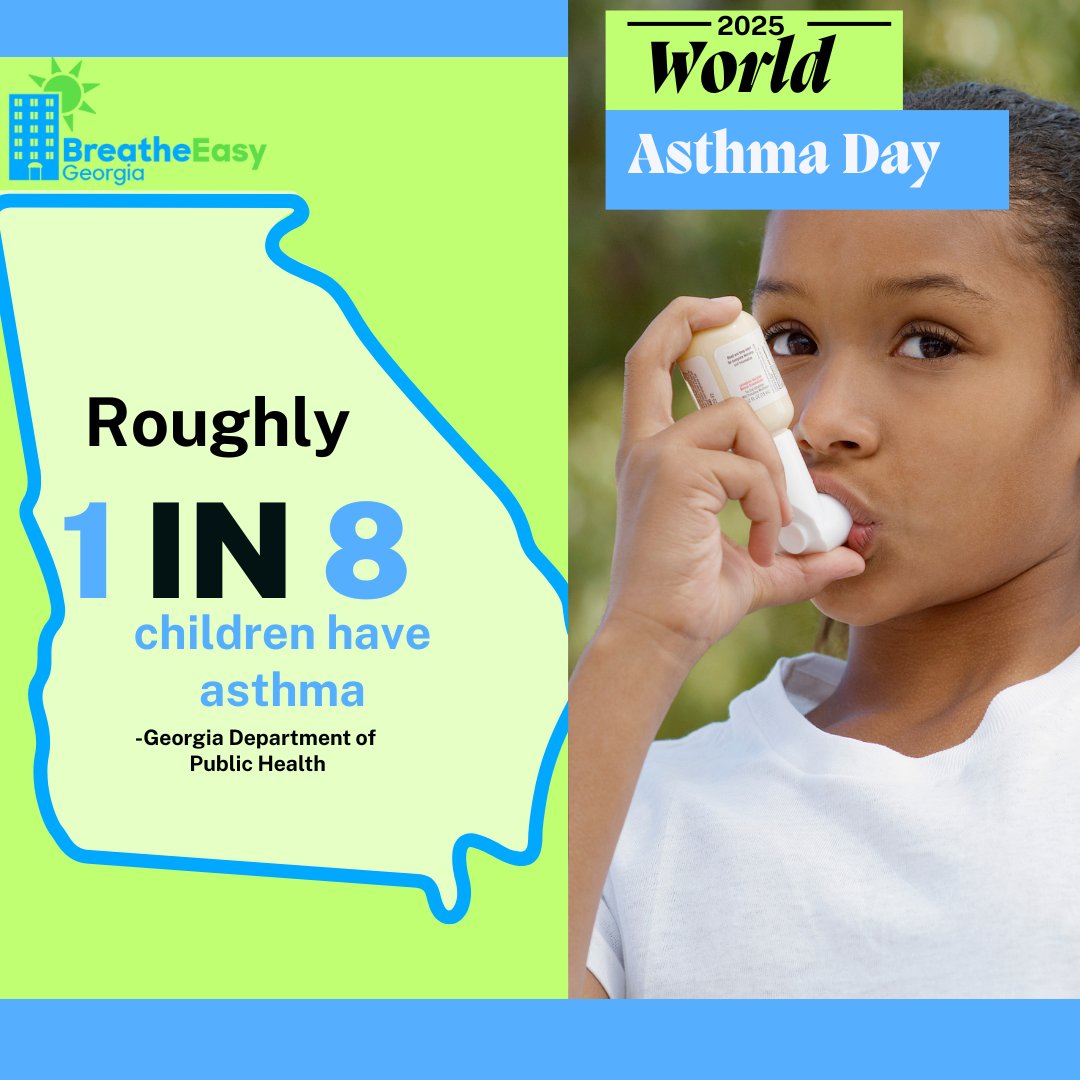 Today is World Asthma Day, recognized by @GlobalInitiativeforAsthma (a WHO-affiliated organization) to raise awareness about asthma’s global impact. Protect children with asthma by making your apartment community or home smoke-free. #WorldAsthmaDay #BreatheEasyGAHomes