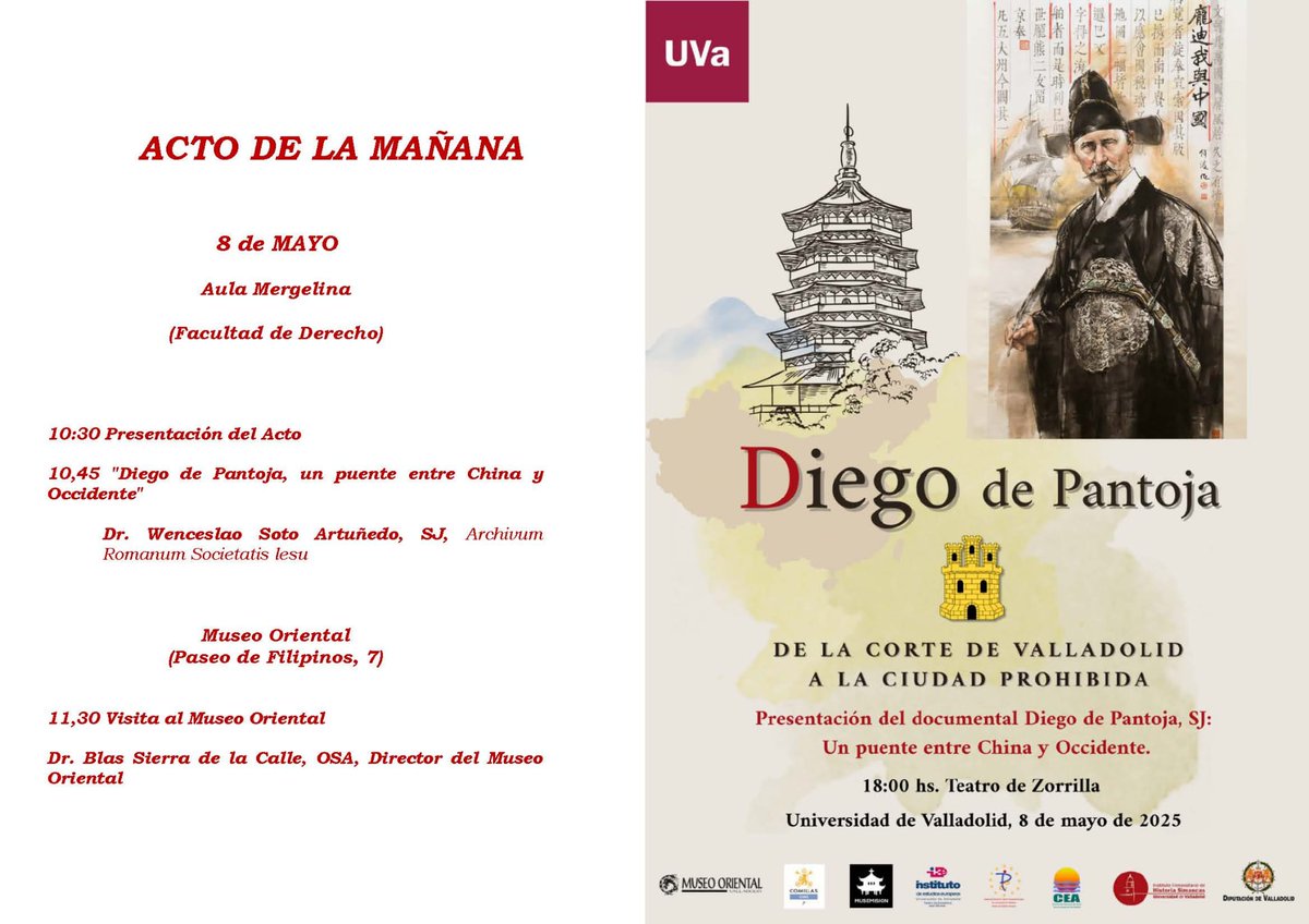 CulturaGetafe's tweet photo. 📌¡Presentación de la traducción de Diego de Pantoja, S.J.: A Bridge Between China and the West - YouTube!
Organizada por @UVa_es para dar a conocer a #DiegodePantoja, @JesuitasESP
Su visión de China se extendió desde #valladolid al mundo
Libre y gratuito en @Teatro_zorrilla https://t.co/IScjOmFpkO
