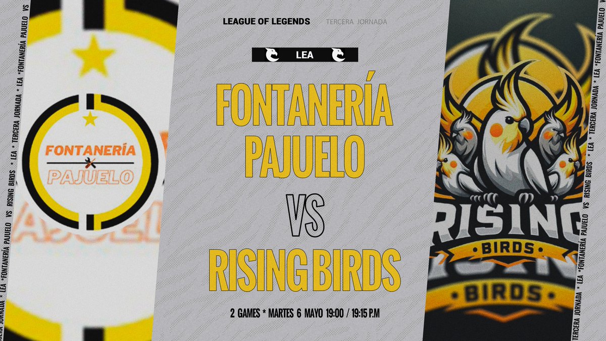 Nos vemos esta tarde contra los chicos de <a href="/FPajuelo_ES/">Fontanería Pajuelo Esports 🔧</a> , teníamos la jornada aplazada, mucha suerte a ambos equipos y a disfrutar los games! 🫡
#GoRGB