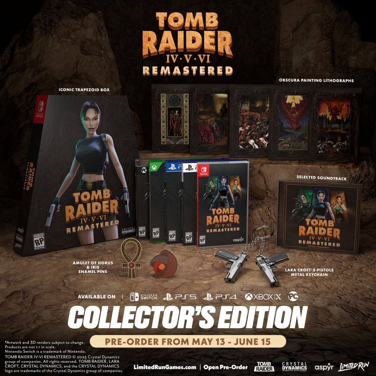 tombraidertweet's tweet photo. Limited Run Games has revealed the Collector's Edition for Tomb Raider IV-VI Remastered, a physical release celebrating the remastered trilogy of Tomb Raider The Last Revelation, Tomb Raider Chronicles, and Tomb Raider The Angel of Darkness.

https://t.co/juEqb1O42r

#TombRaider https://t.co/9q0DYaYMwu
