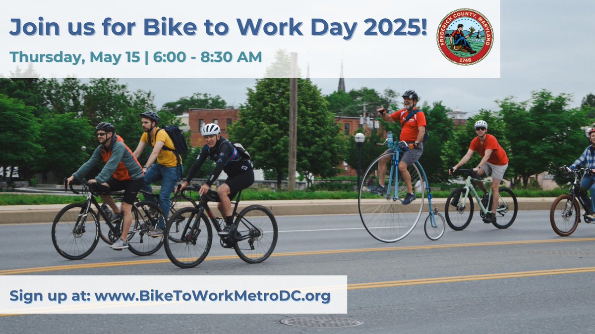 Transit Services of Frederick County is thrilled to host Bike to Work Day 2025, a celebration of cycling, community, and sustainability, on Thursday, May 15, 2025 from 6:00 AM to 8:30 AM. Learn more at publicinput.com/Email/p543104