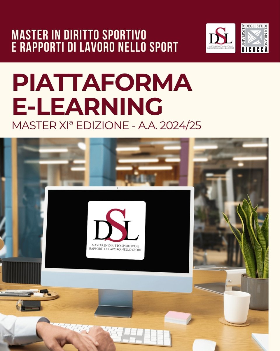 Master Diritto Sport (@masterdsl) on Twitter photo I materiali a supporto della didattica saranno resi disponibili alle iscritte e agli iscritti sulla piattaforma E-Learning del Master.
Inizio delle lezioni: 9 maggio 2025
linktr.ee/masterdirittos…
<a href="/TizianaVettor/">Tiziana Vettor</a>
<a href="/unimib/">Università degli Studi di Milano-Bicocca</a> I materiali a supporto della didattica saranno resi disponibili alle iscritte e agli iscritti sulla piattaforma E-Learning del Master.
Inizio delle lezioni: 9 maggio 2025
linktr.ee/masterdirittos…
<a href="/TizianaVettor/">Tiziana Vettor</a>
<a href="/unimib/">Università degli Studi di Milano-Bicocca</a>