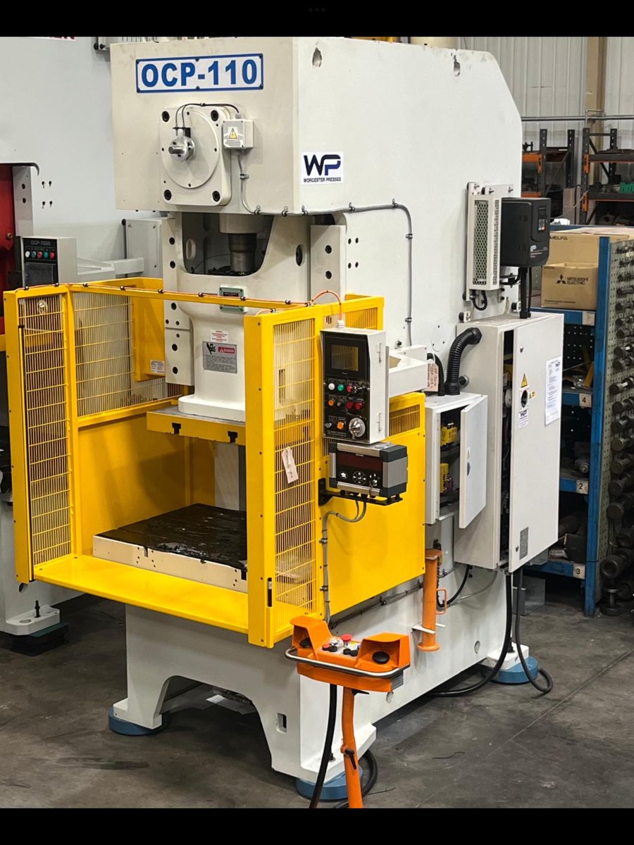 OCP-110 ton press complete with light guards, die cushion and load monitor ready for dispatch 🛠🚛

📞 For more information call us: 01384 392 266 

📧 Email our sales team: sales@worcesterpresses.co.uk

#Metalstamping #Presses #Stockmachines #Automotive #Manufacturing #machinery