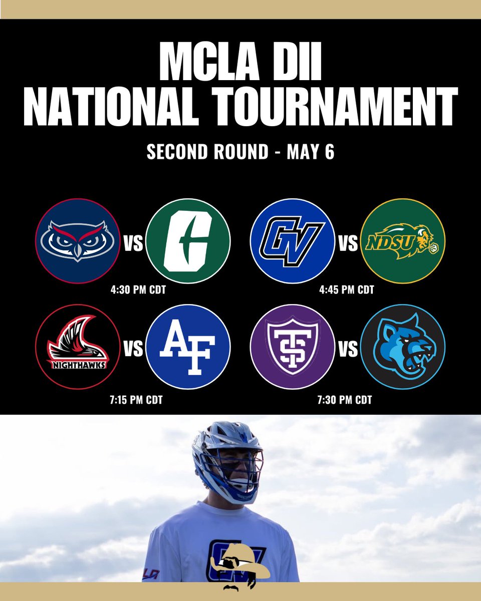 VarsityLacrosse's tweet image. Round 2 starts today at 4:30 pm CDT