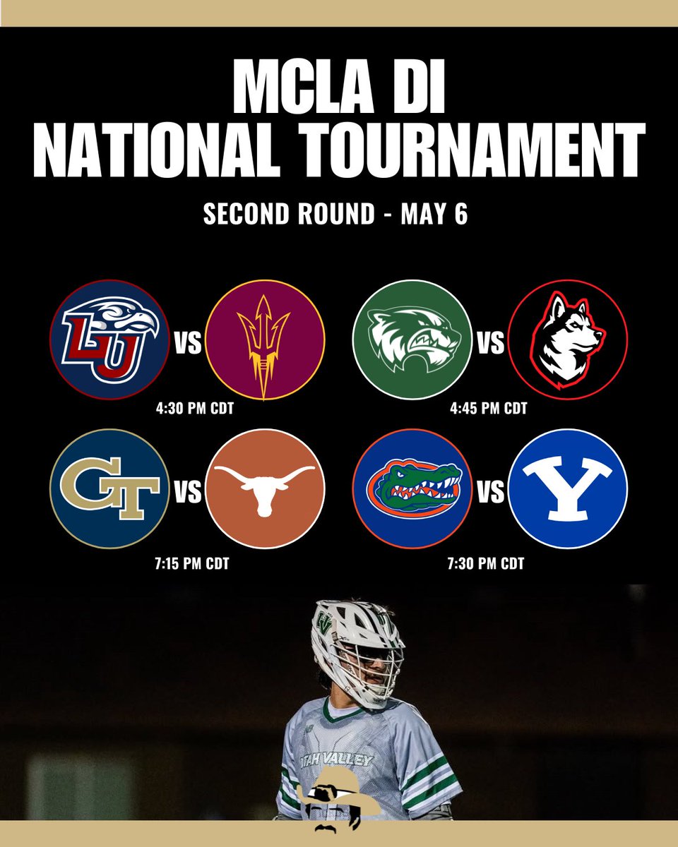 VarsityLacrosse's tweet image. Round 2 starts today at 4:30 pm CDT