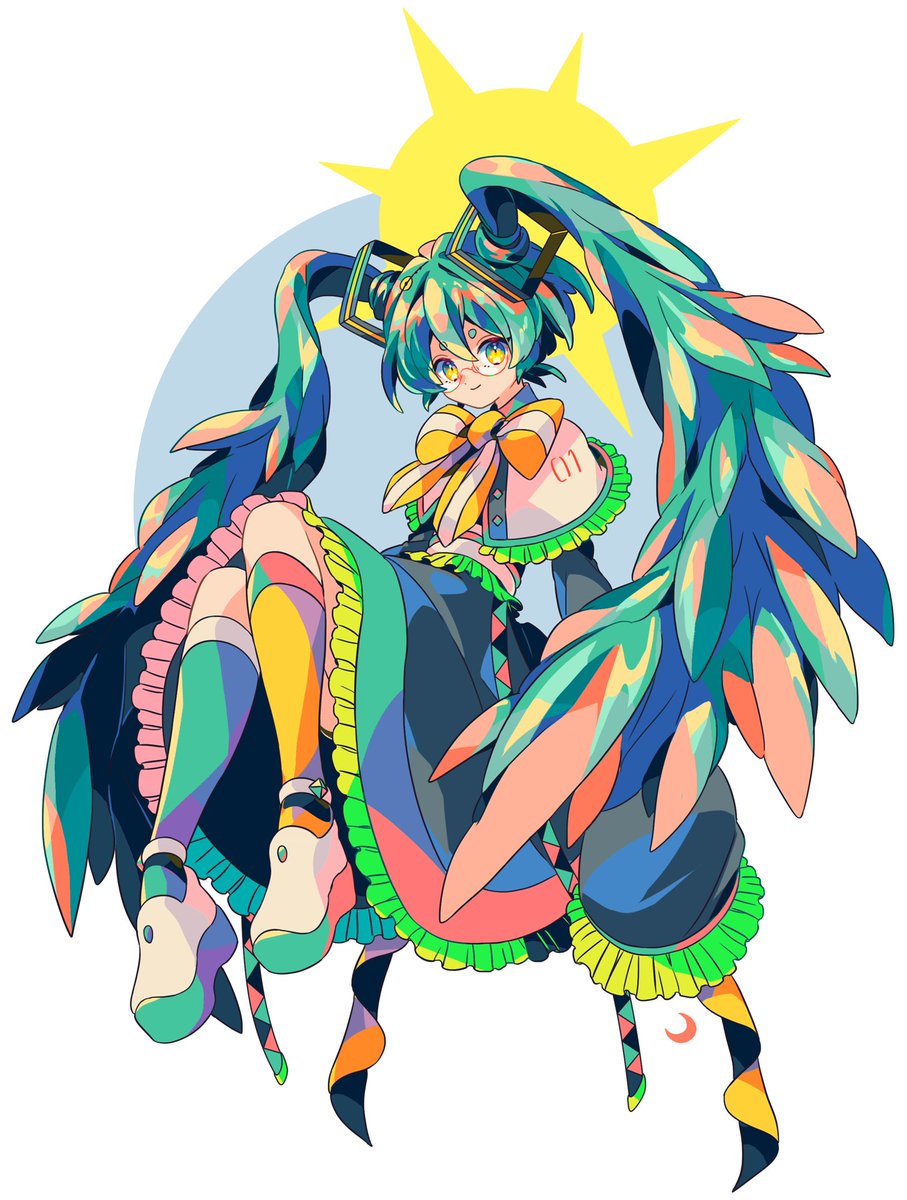 羽髪っぽいミクさんを描きたかったのです🪽
 #初音ミク