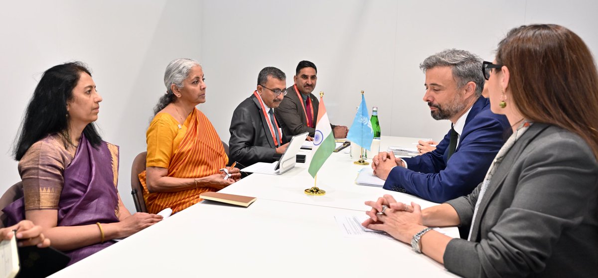 Ministry of Finance (@finminindia) on Twitter photo Union Minister for Finance and Corporate Affairs Smt. <a href="/nsitharaman/">Nirmala Sitharaman</a> met Mr. Alvaro Lario <a href="/IFADPresident/">Alvaro Lario</a>, and discussed mutual cooperation for empowering rural communities, enhancing food security, and advancing sustainable agriculture globally.
India and <a href="/IFAD/">International Fund for Agricultural Development</a> discussed scaling Union Minister for Finance and Corporate Affairs Smt. <a href="/nsitharaman/">Nirmala Sitharaman</a> met Mr. Alvaro Lario <a href="/IFADPresident/">Alvaro Lario</a>, and discussed mutual cooperation for empowering rural communities, enhancing food security, and advancing sustainable agriculture globally.
India and <a href="/IFAD/">International Fund for Agricultural Development</a> discussed scaling
