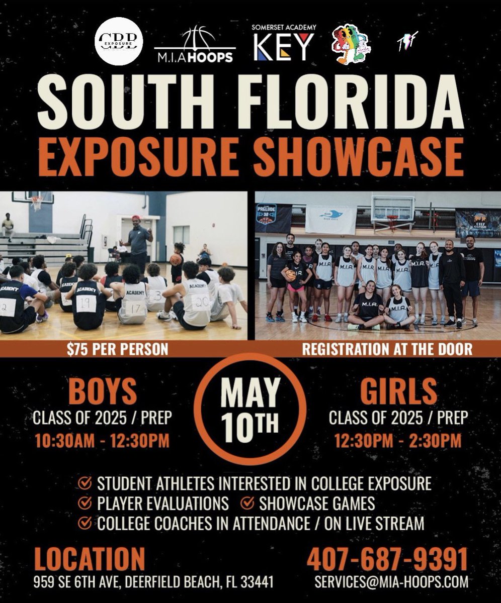 For players in South Florida looking to play College Basketball.

COACHES: Feel free to come out and support while checking out the talent in the area.