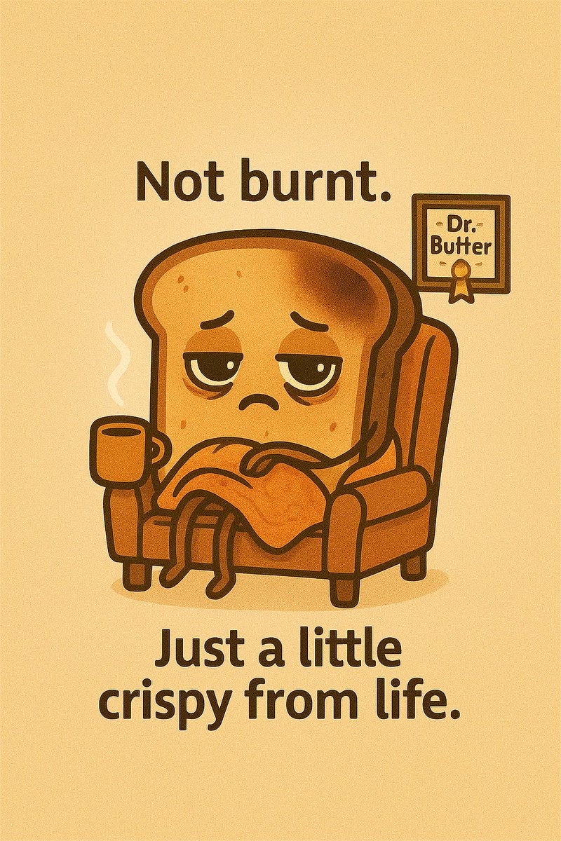 ZappyTalk's tweet photo. 🍞 Not burnt. Just a little crispy from life. https://t.co/mUF4djtyQ3