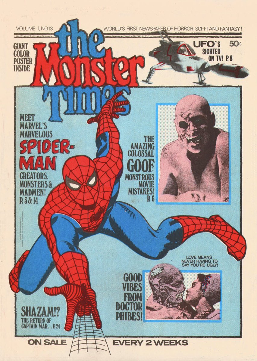 I acquired a complete set of the 1970s mag THE MONSTER TIMES. Modeled after ROLLING STONE. TMT covered movies, comics, toys, books &amp; TV. If you remember this mag, then you’d love TwoMorrows’ CRYPTOLOGY Magazine. Consider giving CRYPTOLOGY a try. Order here twomorrows.com/index.php?main…