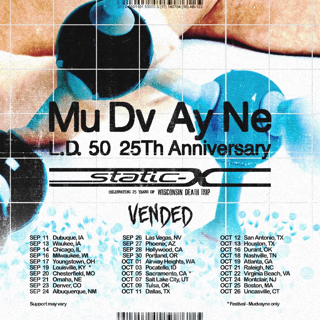 NORTH AMERICA! We’ll be going on tour with @mudvayne and <a href="/OfficialStaticX/">Static-X</a> . Get your presale tickets tomorrow at 10am local time using presale code VENDED2025 at OfficialVended.com