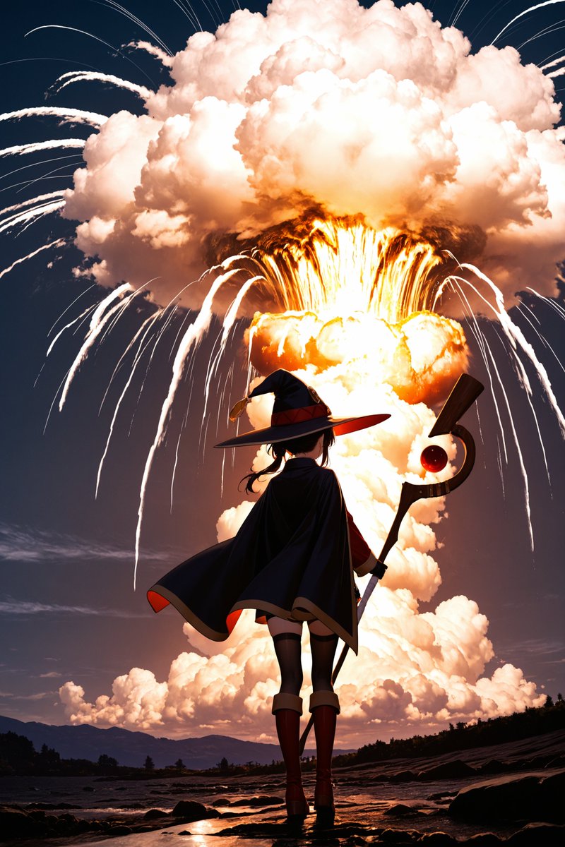 yukichan_it's tweet photo. "One explosion a day keeps the boredom away. ๐ฅ๐ฅ #Konosuba #Megumin #ExplosionMagic #Anime #EpicMoments #AnimeGirls #Magic #Boom #FantasyVibes #AnimeExplosion" https://t.co/TeyMhB5IrF