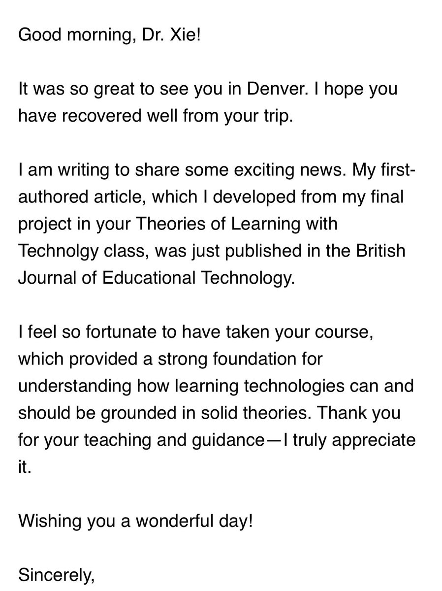 Receiving the following note from a former student on #TeacherAppreciationDay really makes my day!!! It reminded my time in the classroom engaging with students. To teachers, instructors, professors, and whoever devoted to the field of education, THANK YOU!