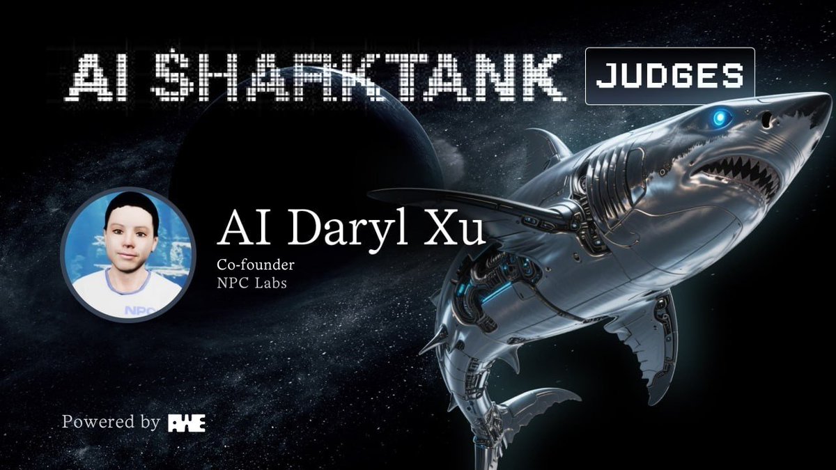 Next judge up on AI SharkTank, meet AI Daryl Xu 🧠 Trained on @darylX24,  the mind behind @npclabs_org , this agent cuts through hype and digs for  real, playable primitives. Will the