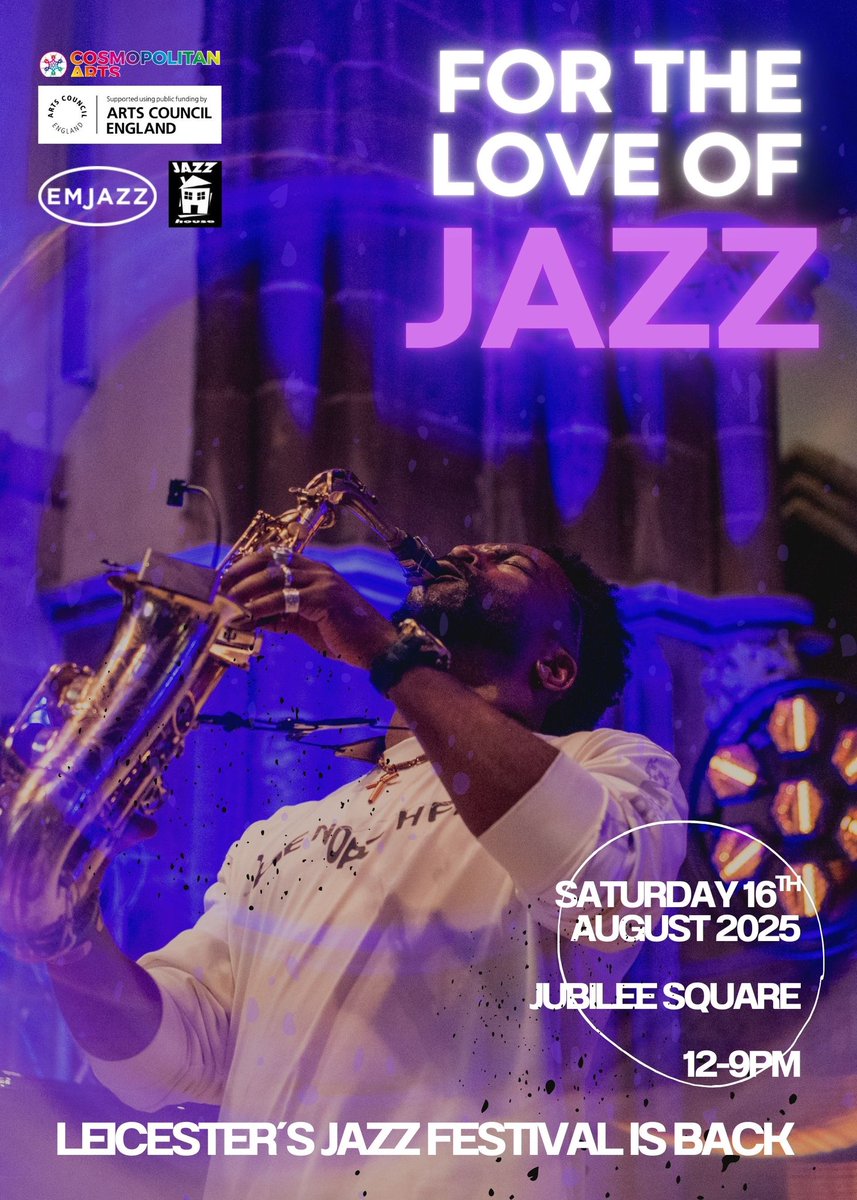 Cosmopolitan Arts (@artcosmopolitan) on Twitter photo It’s back ….. For the Love of Jazz 🎶 Fantastic lineup and it’s free, all we need is you! A date for your diary 16/8/25 🥳✨#letscreate #jazz #music #festival #freefestival #leicester #eastmidlands #westmidlands <a href="/BBCLeicester/">BBC Leicester</a> <a href="/Leicestermedia/">Leicester Media - LM News</a> <a href="/leicesterfest/">Leicester Festivals</a> It’s back ….. For the Love of Jazz 🎶 Fantastic lineup and it’s free, all we need is you! A date for your diary 16/8/25 🥳✨#letscreate #jazz #music #festival #freefestival #leicester #eastmidlands #westmidlands <a href="/BBCLeicester/">BBC Leicester</a> <a href="/Leicestermedia/">Leicester Media - LM News</a> <a href="/leicesterfest/">Leicester Festivals</a>