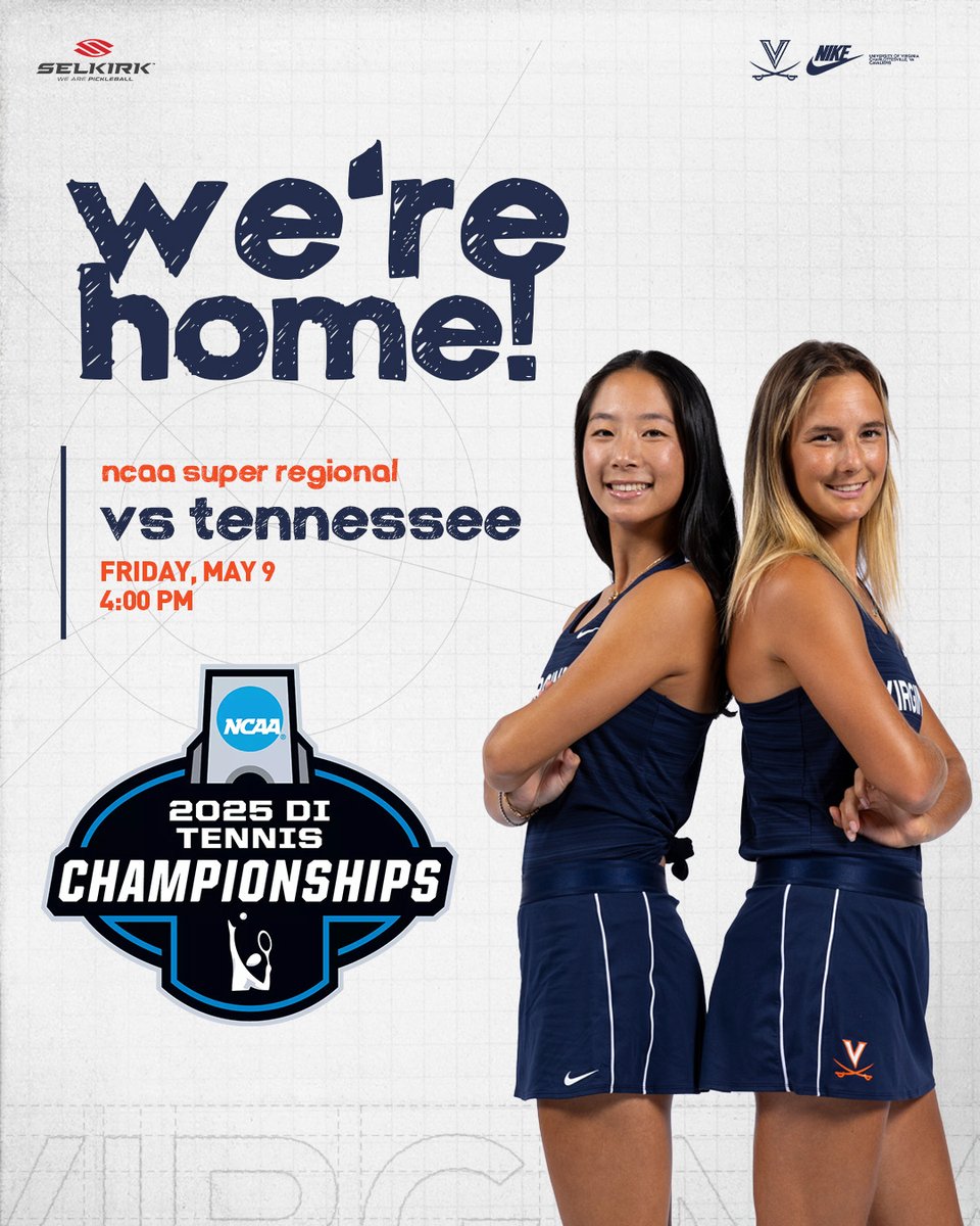 Hoos ready for some Sweet 16 tennis? Come out to the Boar's Head on Friday to cheer us on against Tennessee!!! #GoHoos