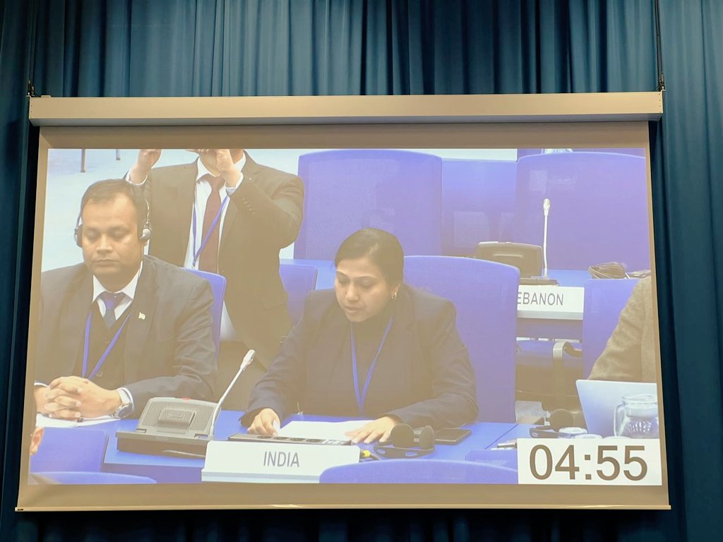 IndiainAustria's tweet image. At the ongoing 64th session of the Legal Subcommittee of #UNCOPUOS Deputy Chief of Mission, Ms Devi Gopinath, delivered India's national statement. Reiterated 🇮🇳's commitment to preserve the benefits of space technology for future generations and to ensure that outer space…