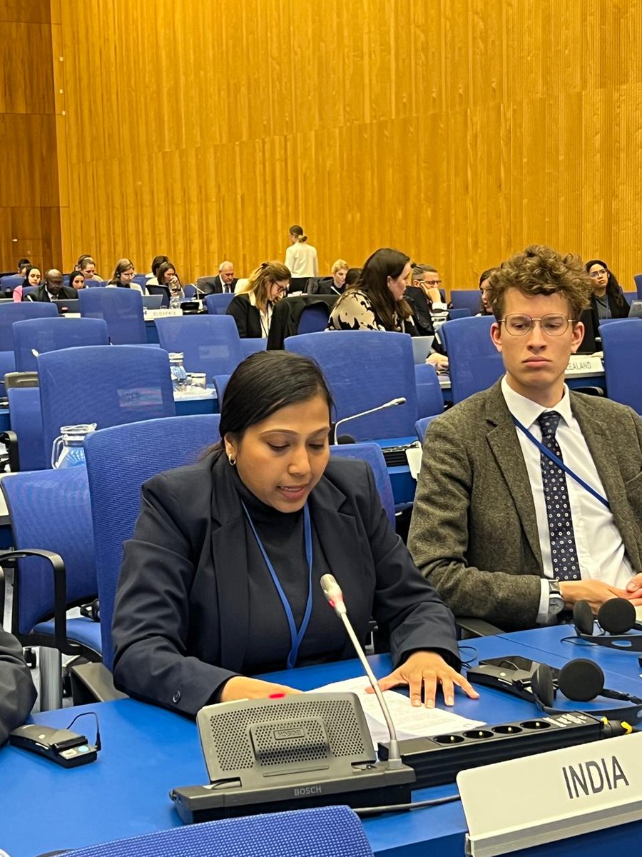 IndiainAustria's tweet image. At the ongoing 64th session of the Legal Subcommittee of #UNCOPUOS Deputy Chief of Mission, Ms Devi Gopinath, delivered India's national statement. Reiterated 🇮🇳's commitment to preserve the benefits of space technology for future generations and to ensure that outer space…