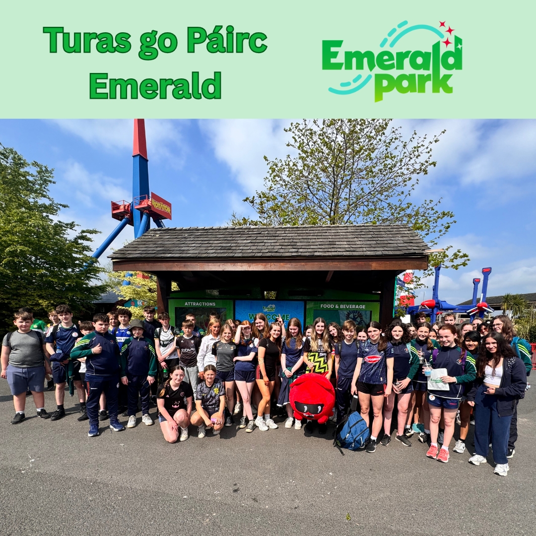 ColáistePobailOsraí (@colpobosrai) on Twitter photo Lá breá i bPáirc Emerald <a href="/emeraldparkirl/">Emerald Park</a> on a lovely sunny day!
Chaith Bliain 2 agus baill an Choiste <a href="/Gaelbhratach_/">Gaelbhratach</a> lá iontach i bPáirc Emerald lena múinteoirí. 2nd Years & members of the Gaelbhratach Committee had a wonderful time. <a href="/KCETB_Schools/">KCETB Schools</a> osrai.ie/pairc-emerald/ Lá breá i bPáirc Emerald <a href="/emeraldparkirl/">Emerald Park</a> on a lovely sunny day!
Chaith Bliain 2 agus baill an Choiste <a href="/Gaelbhratach_/">Gaelbhratach</a> lá iontach i bPáirc Emerald lena múinteoirí. 2nd Years & members of the Gaelbhratach Committee had a wonderful time. <a href="/KCETB_Schools/">KCETB Schools</a> osrai.ie/pairc-emerald/