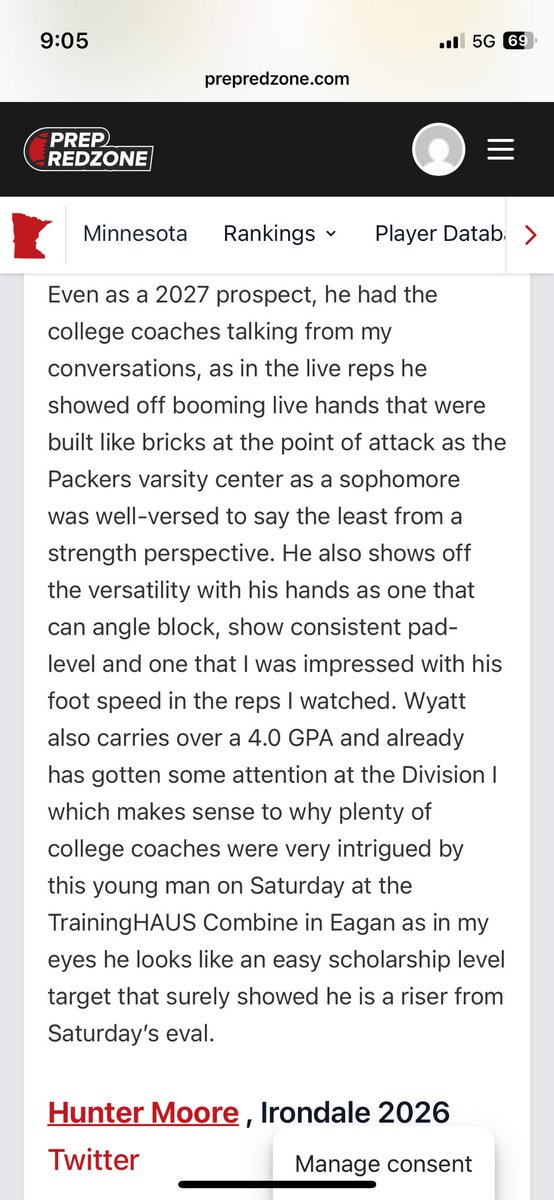 Wyatt Henderson (@wyryhenderson) on Twitter photo Thank you <a href="/NWahlScouting/">Nate Wahl</a> <a href="/PrepRedzoneMN/">Prep Redzone Minnesota</a> <a href="/PrepRedzone/">Prep Redzone 🏈</a> for the write up. It was a lot of fun at the <a href="/thetrainingHAUS/">Training HAUS</a> combine with <a href="/LOScrimmage/">Line Of Scrimmage Coaching & Consulting</a> I look forward to continuing to improve this off season Thank you <a href="/NWahlScouting/">Nate Wahl</a> <a href="/PrepRedzoneMN/">Prep Redzone Minnesota</a> <a href="/PrepRedzone/">Prep Redzone 🏈</a> for the write up. It was a lot of fun at the <a href="/thetrainingHAUS/">Training HAUS</a> combine with <a href="/LOScrimmage/">Line Of Scrimmage Coaching & Consulting</a> I look forward to continuing to improve this off season