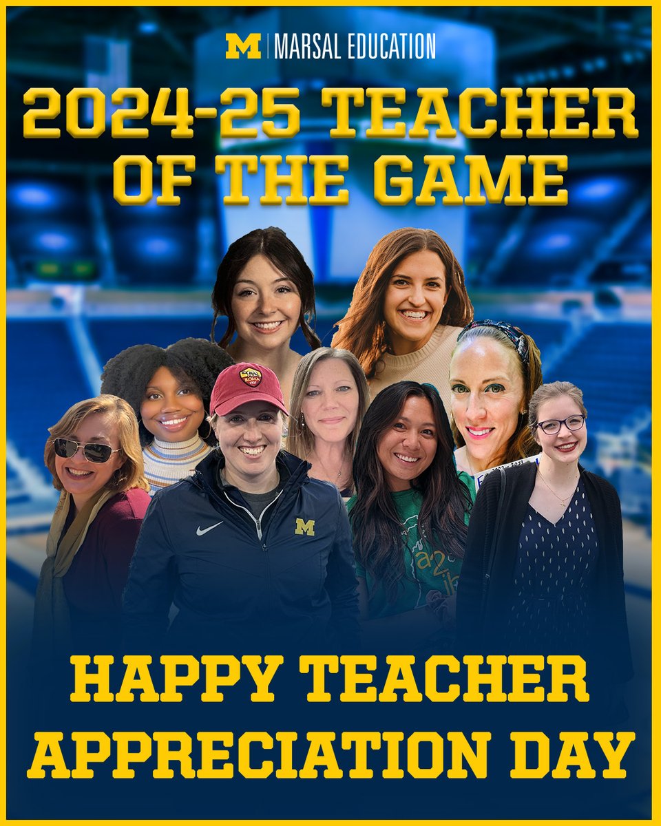 On National Teacher Appreciation Day, we honor the great teachers, many of whom are @umicheducation alumni, who were recognized as Teachers of Game this past season!

Thank you for your support and everything you do to help your community!

Annie Blais
Anna Gonzalez
Camyrea