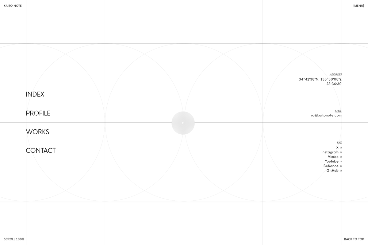 GOODPORTFOL_IO's tweet image. 今日のグッポー＼( ◉ω◉)／

野手 凱斗（@id__note）
goodportfol.io/detail/799KyxRz

Web、映像、モーションが高次元で融合する。核から溢れ出す実績に、シームレスな閲覧体験が用意されているREEL。美学を感じる幾何学のフッターと静かに燃える青い炎が象徴的な #ポートフォリオ 🔵🔥
#GODPORTFOLIO