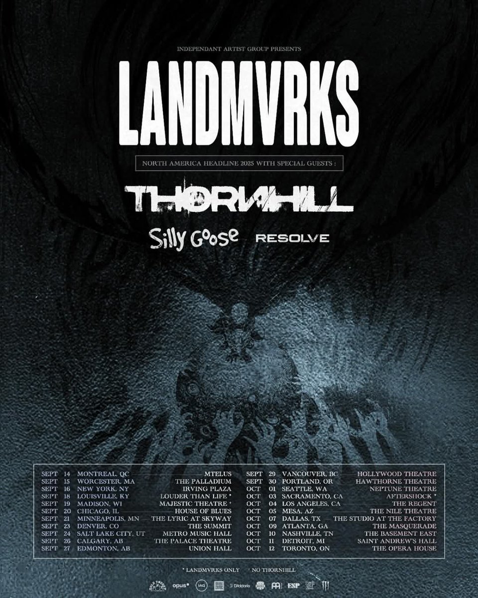 This <a href="/LANDMVRKS/">𝐋𝐀𝐍𝐃𝐌𝐕𝐑𝐊𝐒</a> fall headlining tour is fucking insane 😂, what a lineup! <a href="/thornhillmelb/">Thornhill</a>, Silly Goose and the NA debut of <a href="/resolveoff/">Resolve</a>!!!!