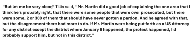 Frank Thorp V (@frankthorp) on Twitter photo Sen Tillis tells <a href="/kate_santaliz/">Kate Santaliz</a> after meeting with Ed Martin last night: "I've indicated to the White House I wouldn't support his nomination."
This effectively kills Martin's nomination for now, as Tillis is on Judiciary which needs his vote to advance him to the floor. Sen Tillis tells <a href="/kate_santaliz/">Kate Santaliz</a> after meeting with Ed Martin last night: "I've indicated to the White House I wouldn't support his nomination."
This effectively kills Martin's nomination for now, as Tillis is on Judiciary which needs his vote to advance him to the floor.