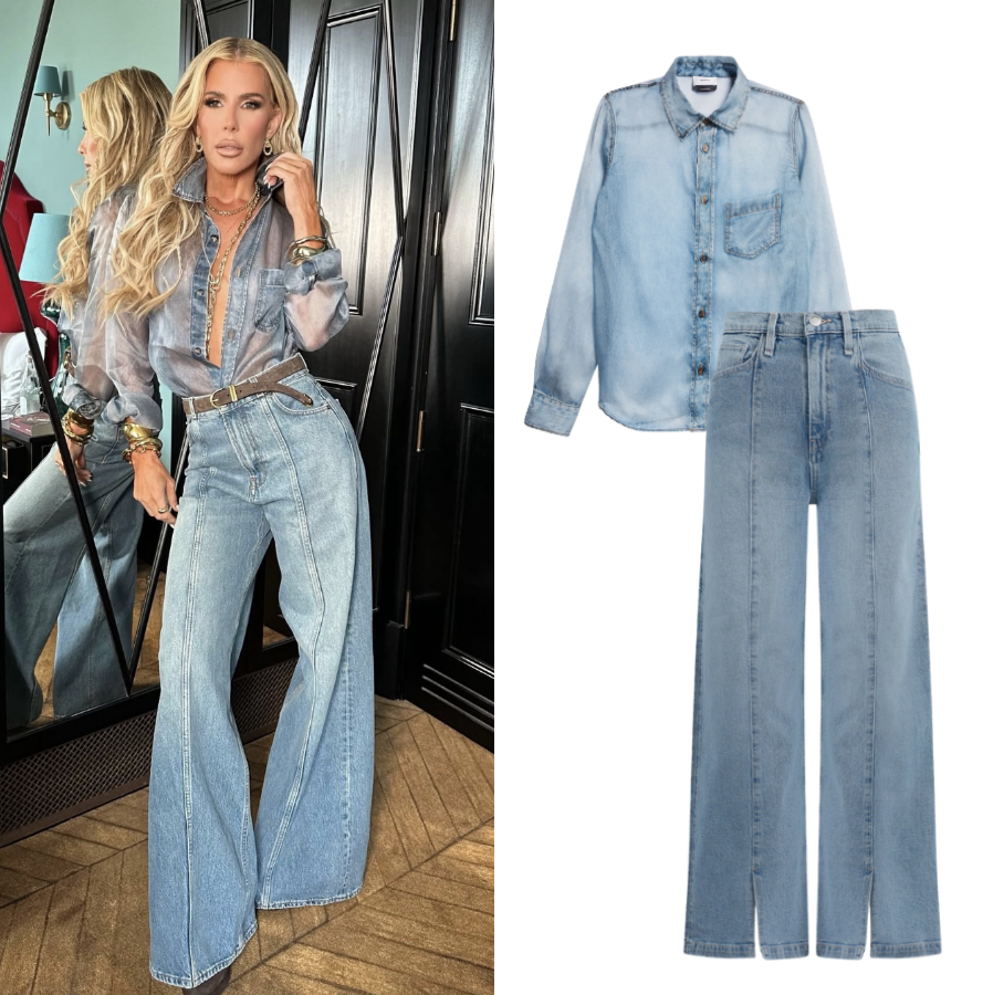 BigBlondeHair's tweet photo. Jean Queen // Get Details on Tracy Tutor's Blue Sheer Top and Jeans Here: https://t.co/7Orls6INHk #MDLLA #TracyTutor https://t.co/U2t3hKcDt9