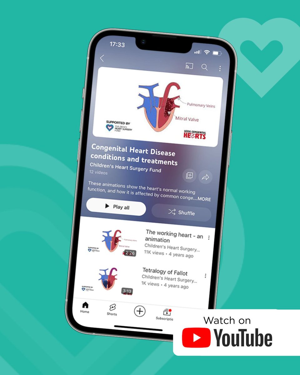 Because of your donations, CHSF have so far funded 12 amazing animations explaining the working heart and a range of common congenital heart defects 🫀🎬

Watch them all on our YouTube channel: youtube.com/watch?v=XIaUDL… 🔗

🩷💚💜💙 #chd #chdawareness #becauseofyou