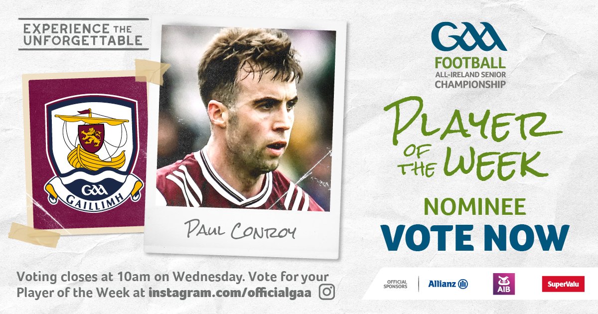 Galway midfielder Paul Conroy turned in a towering display in their Connacht SFC Final triumph over Mayo, racking up 7 points, including a pair of eye-catching 2-pointers and dominating the middle third with relentless ball-winning! 👊

Think he deserves Player of the Week? Cast