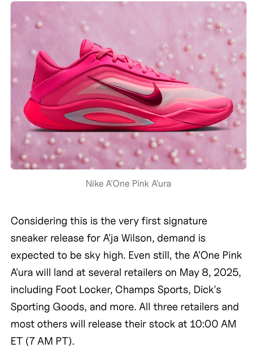 We can get the A’Ones in stores on Thursday. RUN IT UP!!