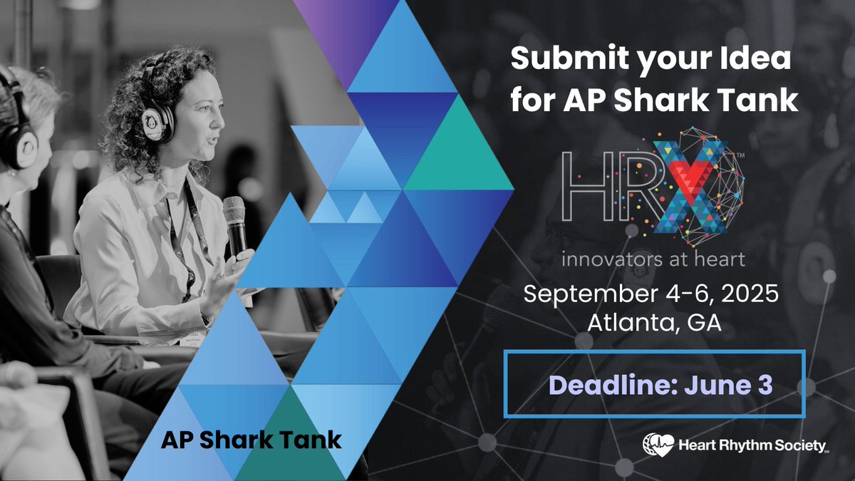 Allied Professionals in #electrophysiology... do you have an idea for an #innovative solution focused on cardiovascular care?  

Pitch your concept in the Allied Professional Shark Tank to a panel of expert judges at HRX Live 2025.  

Submit your ideas by June 3, 2025, at 11:59