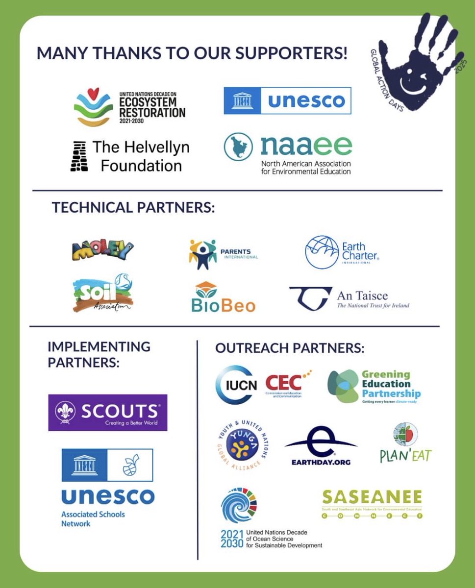🌐 #GlobalActionDays 2025 has come to an end!

All the fantastic actions that you, other individuals, schools, and communities have taken to promote #positivechange are truly inspiring.🌟

Let’s keep building a more sustainable, just world—one action at a time. 💪🌱

<a href="/FEEInt/">Foundation for Environmental Education</a>