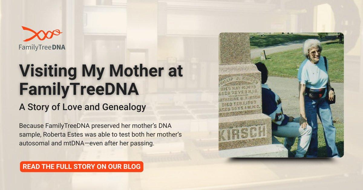 Roberta Estes upgraded her late mother’s mtDNA and added autosomal testing years later—thanks to FamilyTreeDNA’s sample storage. 

This Mother’s Day, we’re honoring the science that preserves connection.
🔗 tinyurl.com/337mn25v