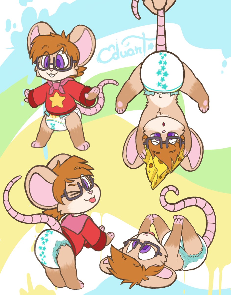 Curious__Buddy's tweet image. Little Refsheet page for my New OC

Cheesy the lil Mousie!! 🧀🍼

Done by my daddy @EduarTM1 
(Thankies so much papa &amp;gt;w&amp;lt;!)

#Babyfur #Abdl