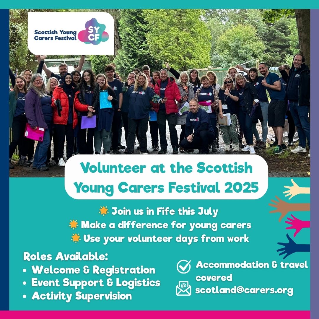 🚨 Volunteers wanted for Scottish Young Carers Festival 2025! 📍Fife | 🗓️ July | Travel &amp; accommodation covered. Sign up: tinyurl.com/4yy2z6s8