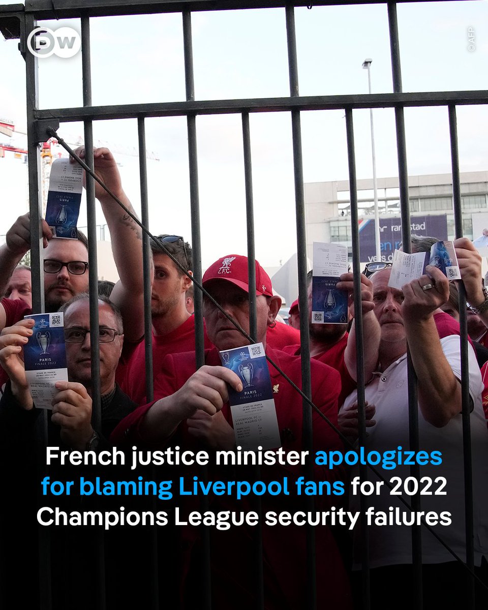 🗣️ "The scapegoat was easy to find, and I apologize now to Liverpool supporters."

Gerald Darmanin admitted security for the Champions League final between Liverpool and Real Madrid in Paris were wrong.

He added his first public remarks at the time blaming English fans were a