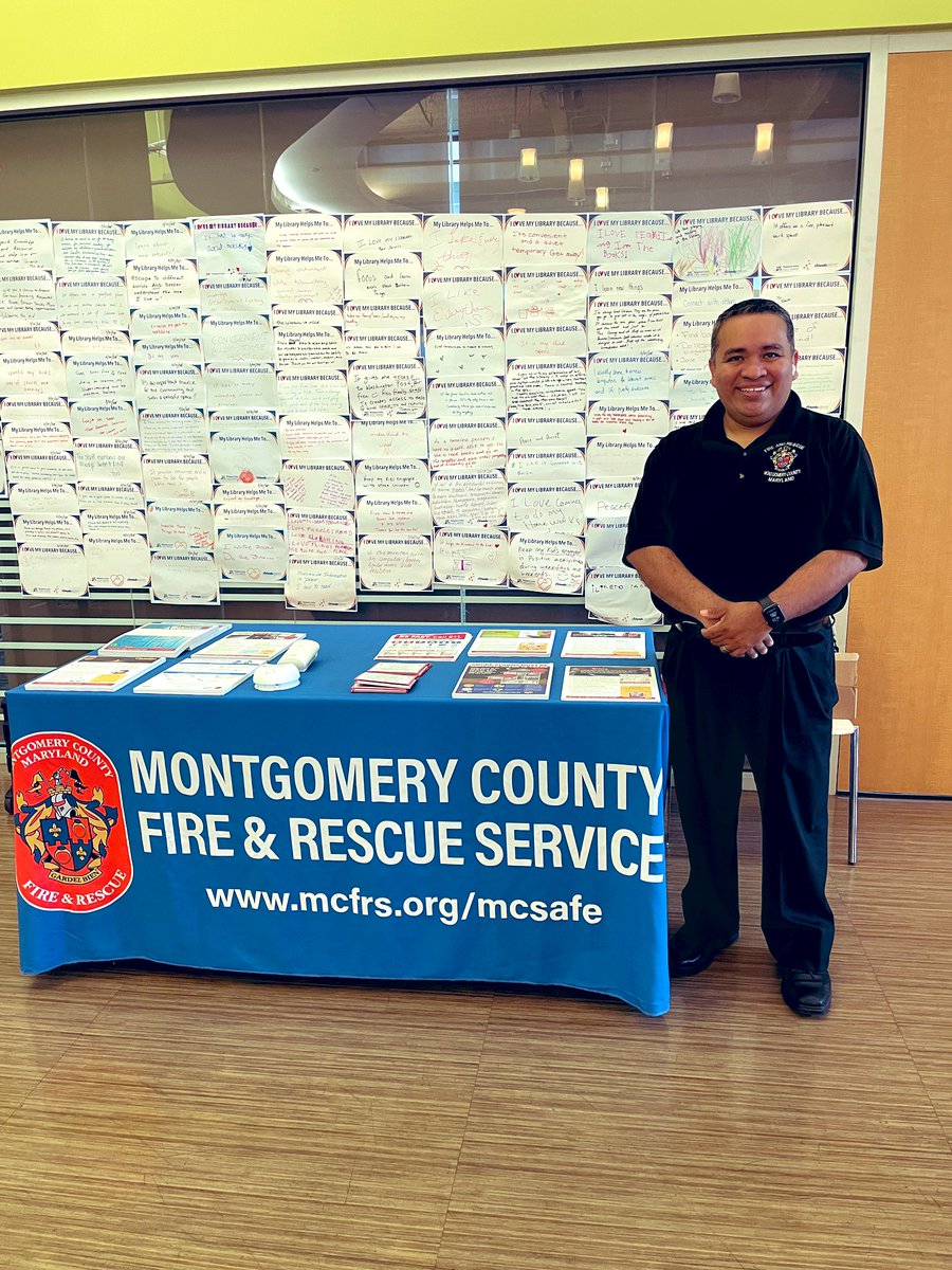 Oscar Méndez (@mendezosc_) on Twitter photo Today at Silver Spring Library, sharing important fire safety tips and highlighting the many programs we offer to keep our community safe. Grateful to connect with residents and visitors! 10am to 1pm.
<a href="/mcfrsPIO/">Pete Piringer</a> Today at Silver Spring Library, sharing important fire safety tips and highlighting the many programs we offer to keep our community safe. Grateful to connect with residents and visitors! 10am to 1pm.
<a href="/mcfrsPIO/">Pete Piringer</a>